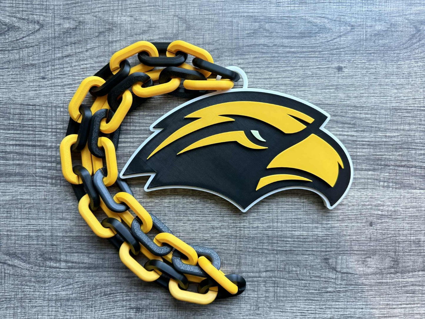 Southern Miss Golden Eagles Logo Oversized Necklace, Hype Chain [Made To Order]