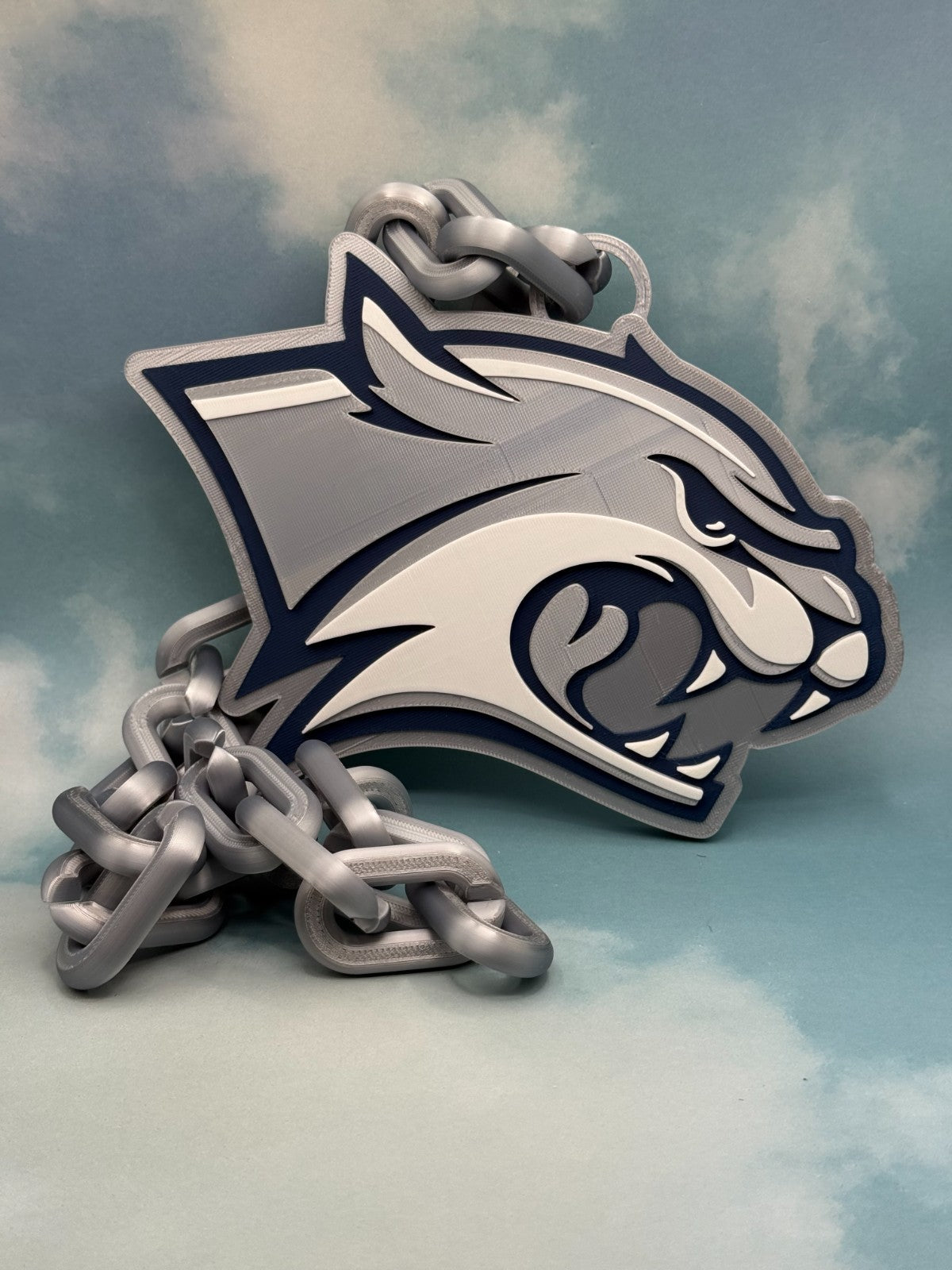 New Hampshire Wildcats Oversized Logo Necklace, Hype Chain Handmade 3D Printed