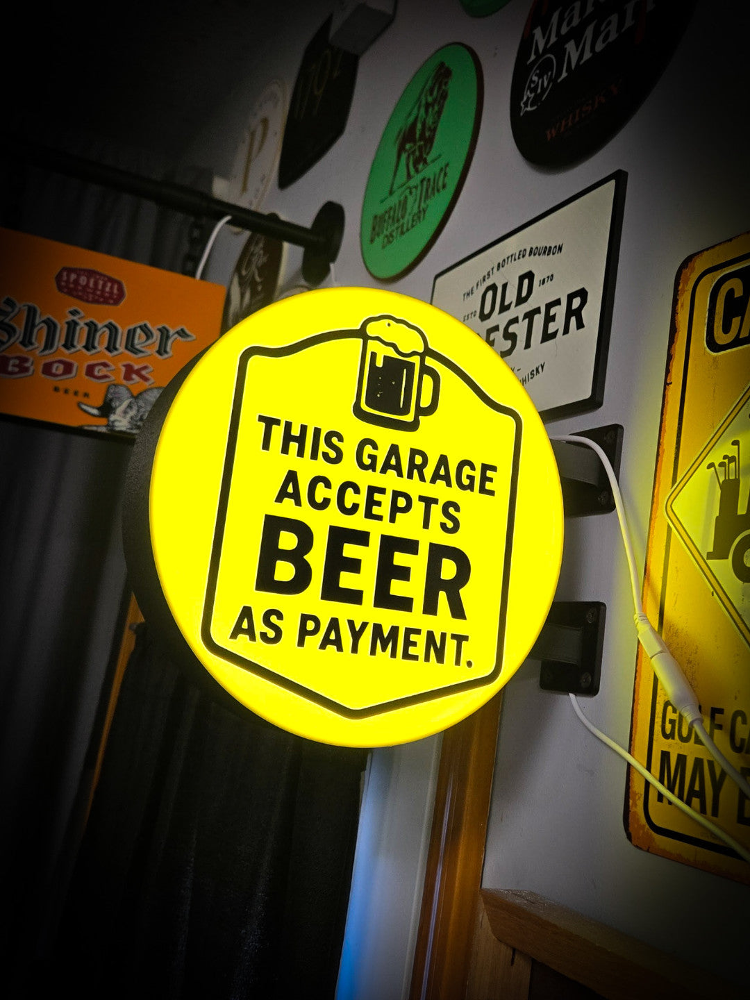THIS GARAGE ACCEPTS BEER 12 Inch Light Box LED Sign 3D Printed Wall Decor