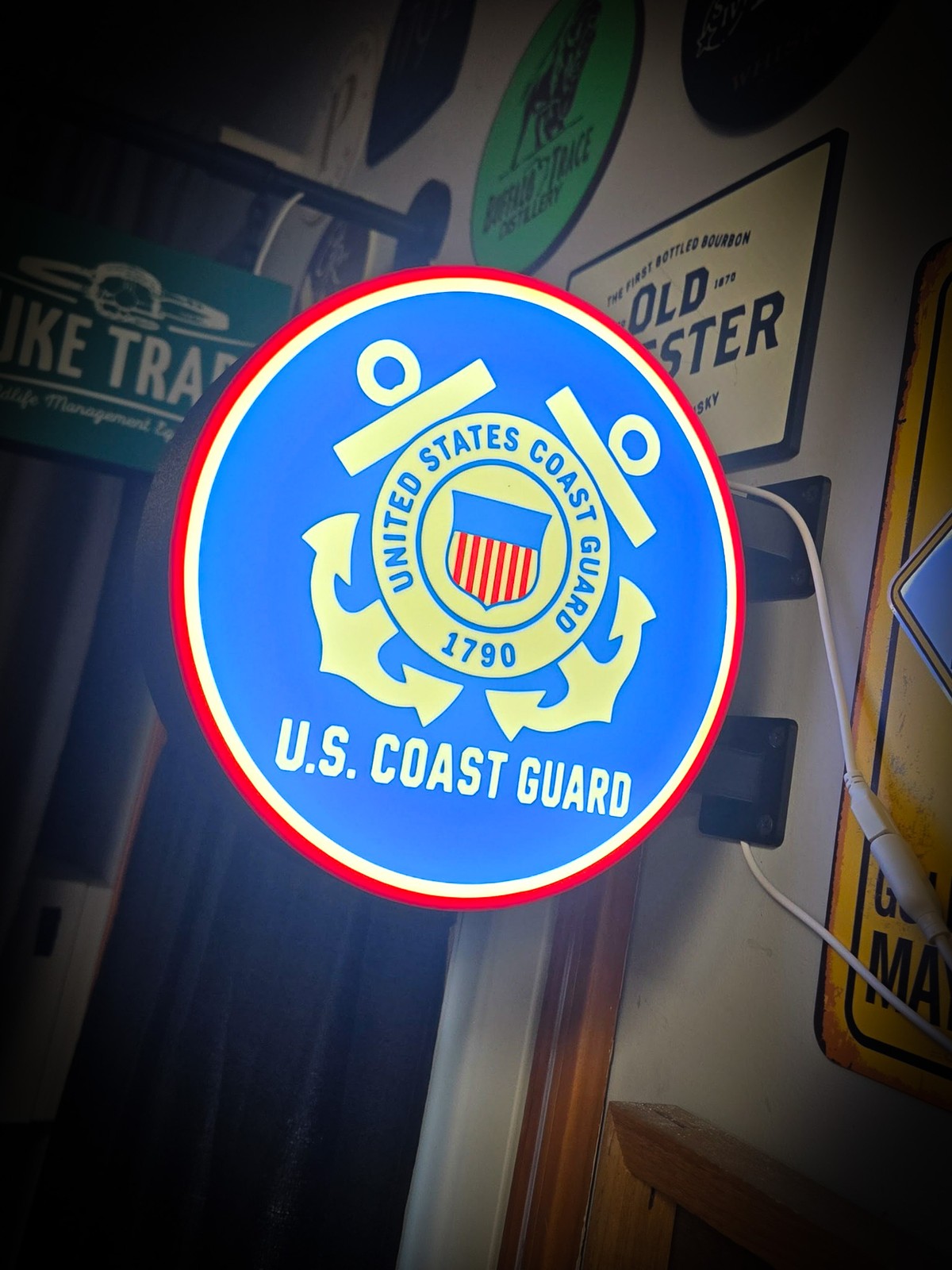 U.S. COAST GUARD 12 Inch Light Box LED Sign 3D Printed Wall Decor Man Cave