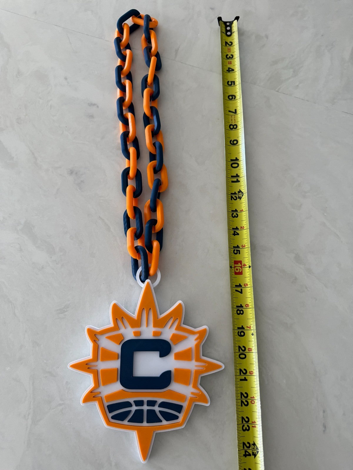 Connecticut Sun Oversized Necklace, Hype Turnover Chain WNBA HandMade 3D Printed
