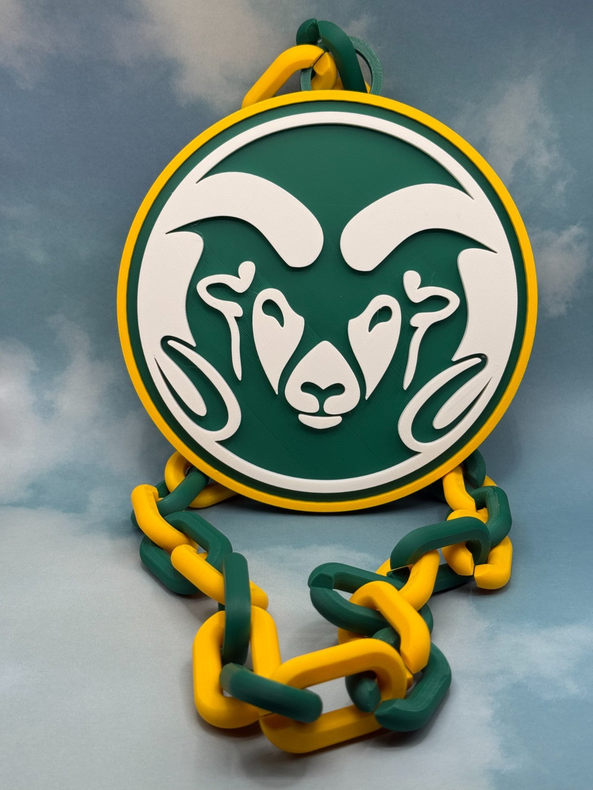 Colorado State Rams Logo Oversized Necklace, Pendant Chain