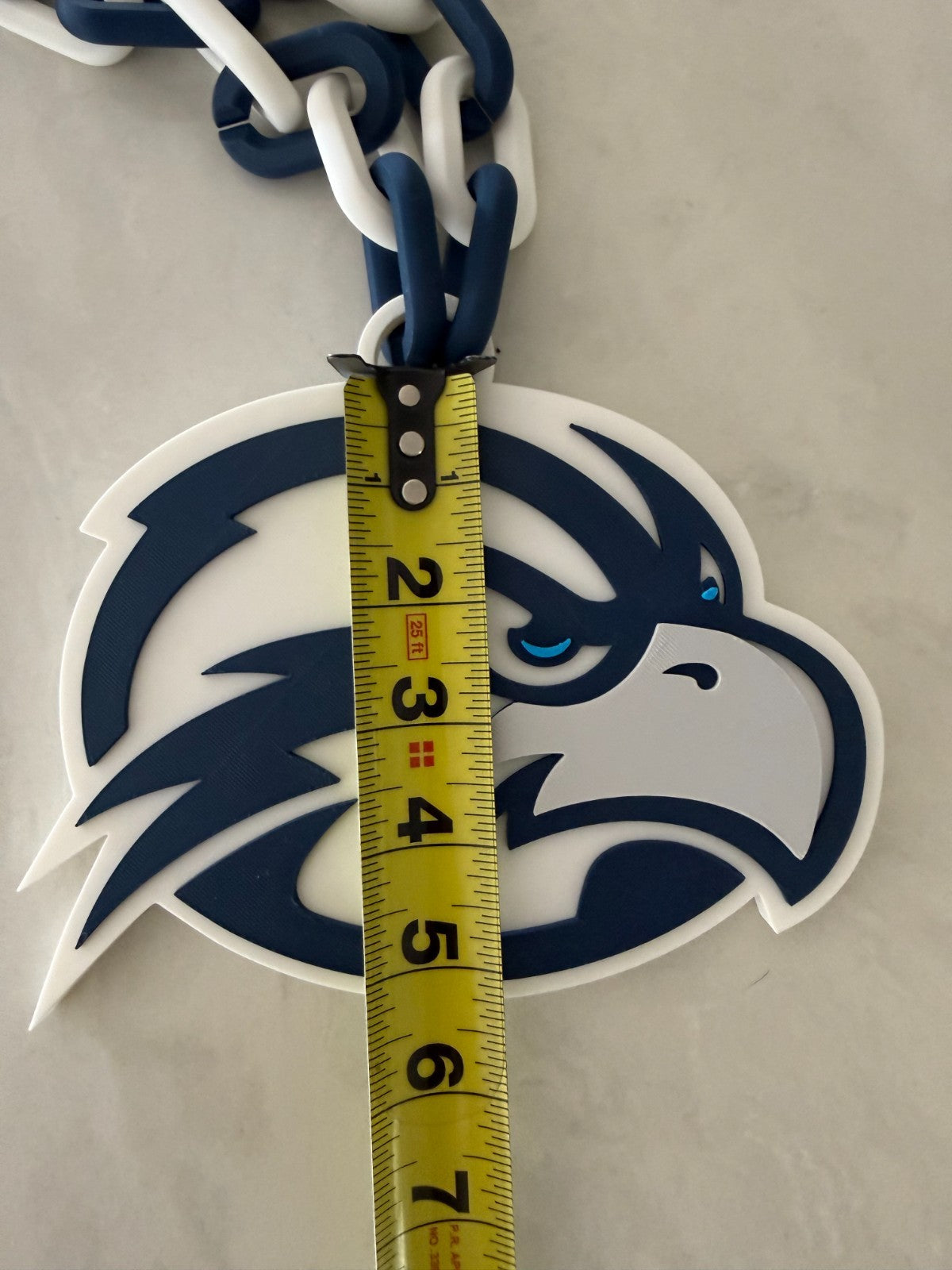 UNF Ospreys Oversized Necklace Hype Chain NCAA Fan Big Logo Blue Grey