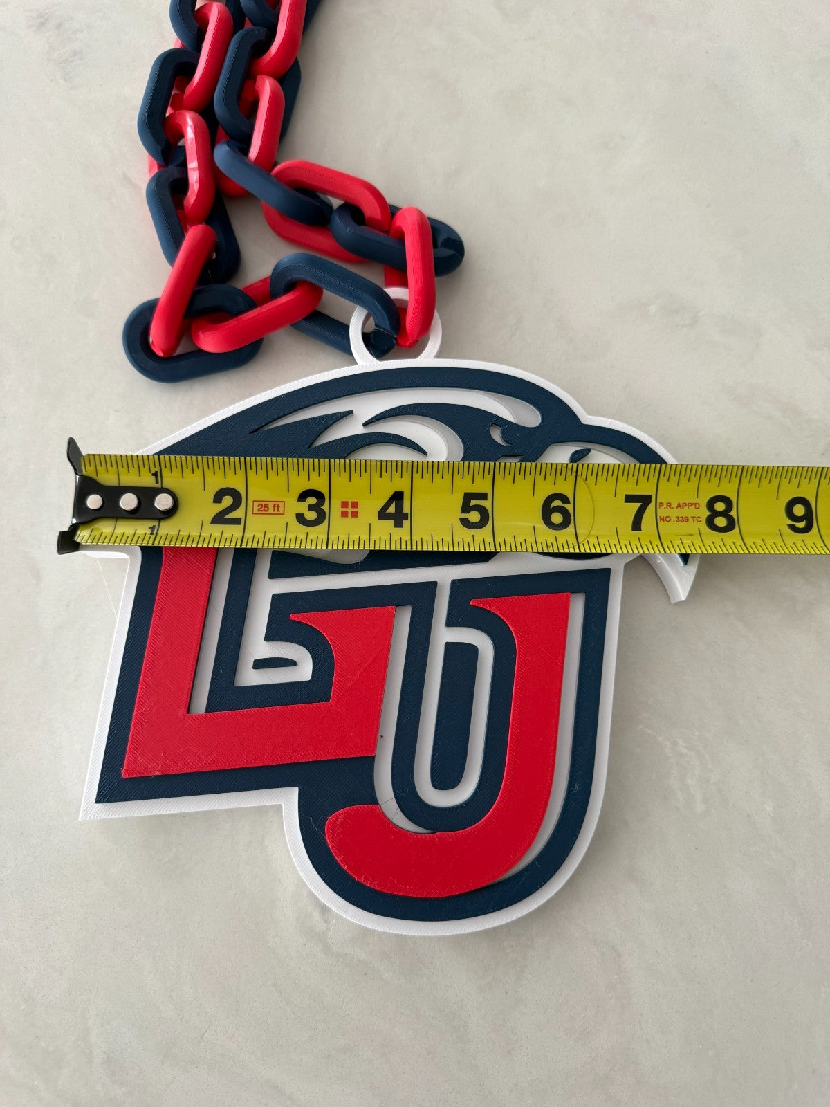 Liberty Flames Logo Oversized Necklace Pendant Hype Chain Handmade 3D Printed
