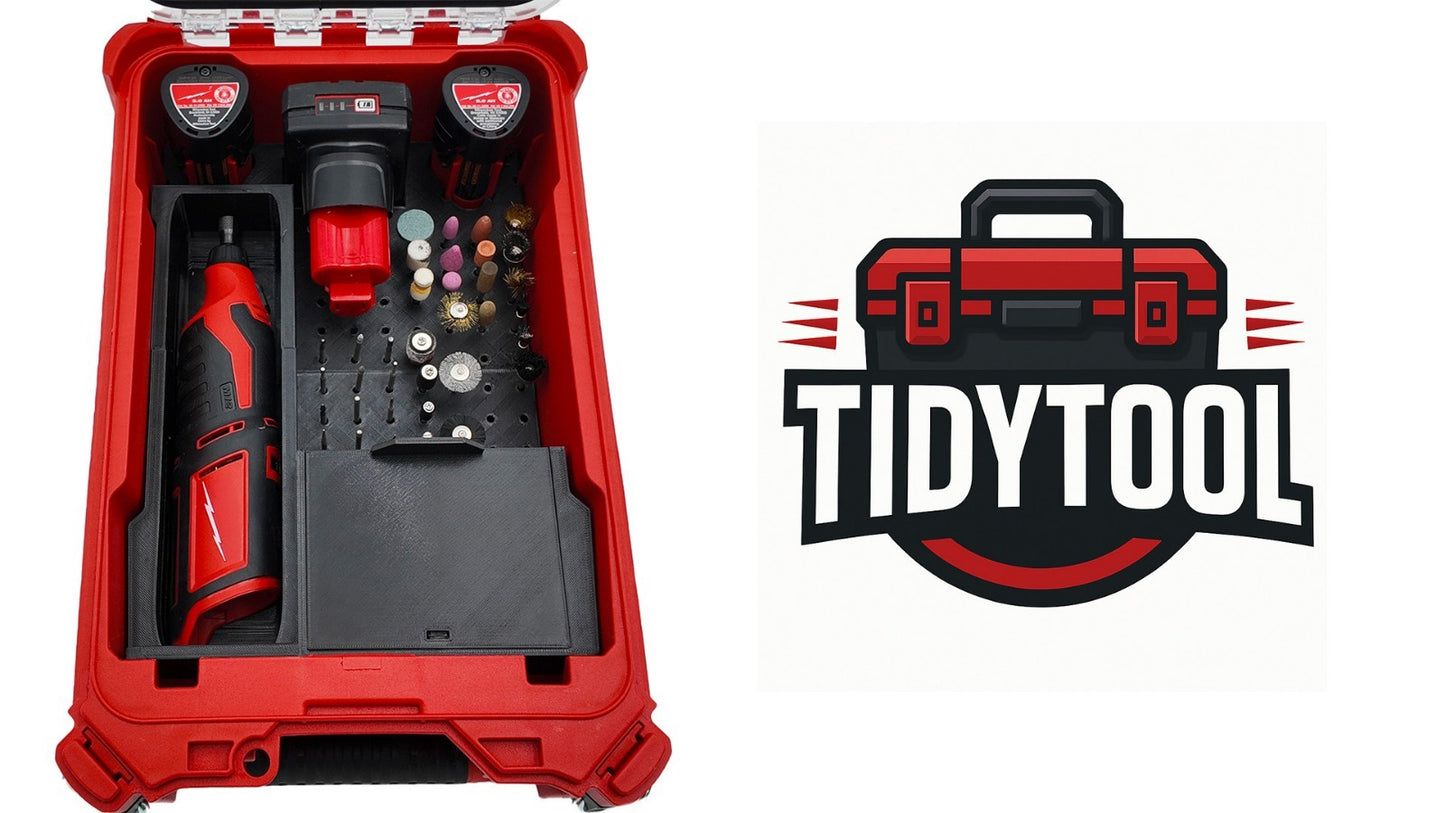 M12 Rotary Tool Liner for Milwaukee Packout Organizer Compact Box Bit Sander Fit