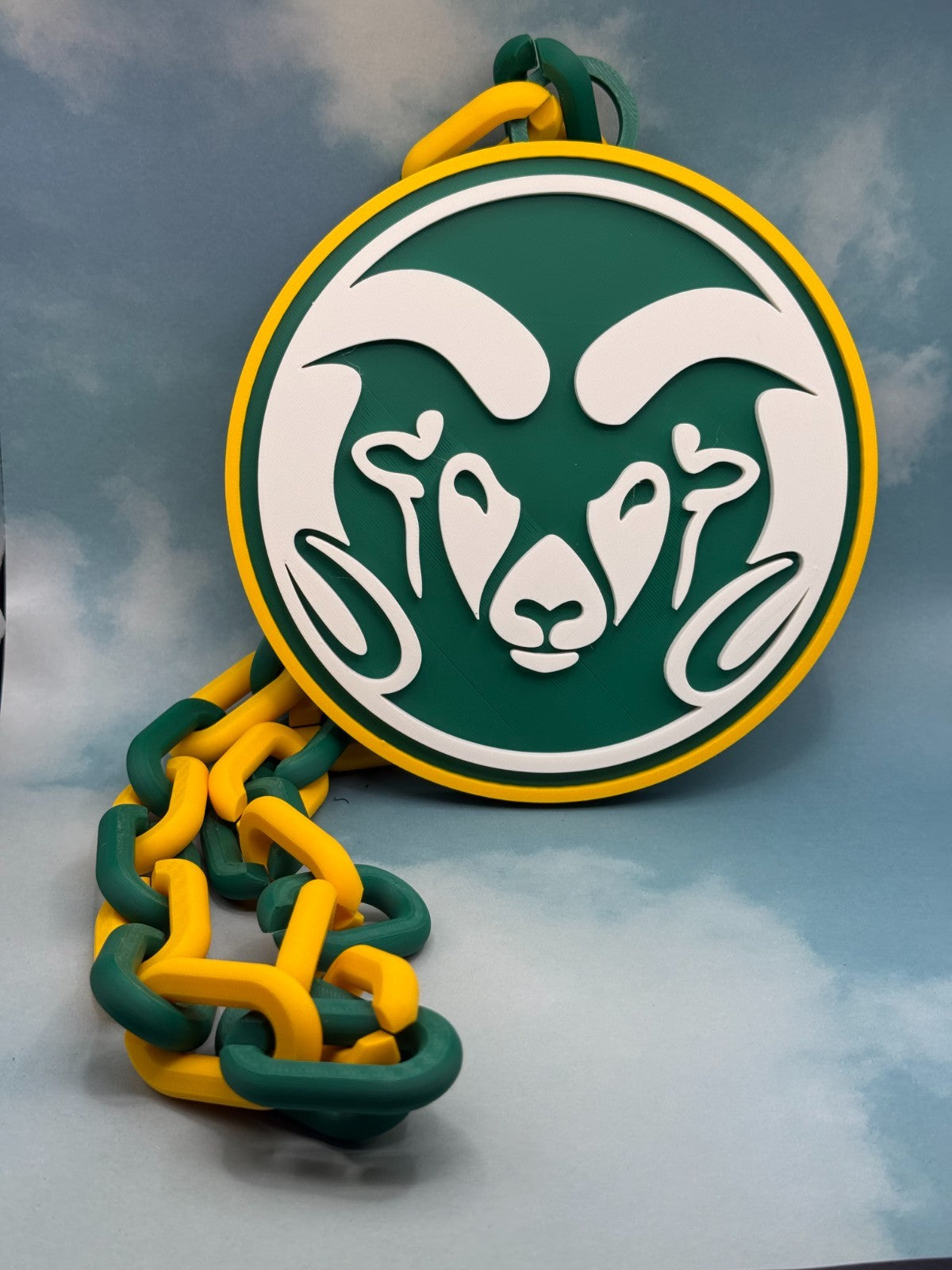 Colorado State Rams Logo Oversized Necklace, Pendant Chain