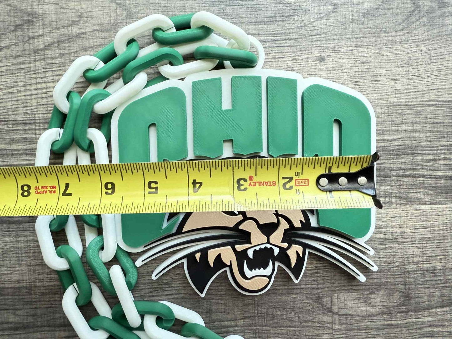 Ohio Bobcats Logo Oversized Necklace, Pendant Chain