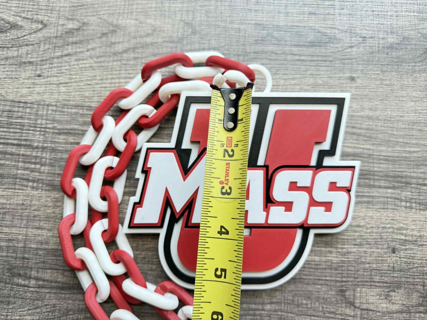 Massachusetts Minutemen Logo Oversized Necklace, Pendant Chain
