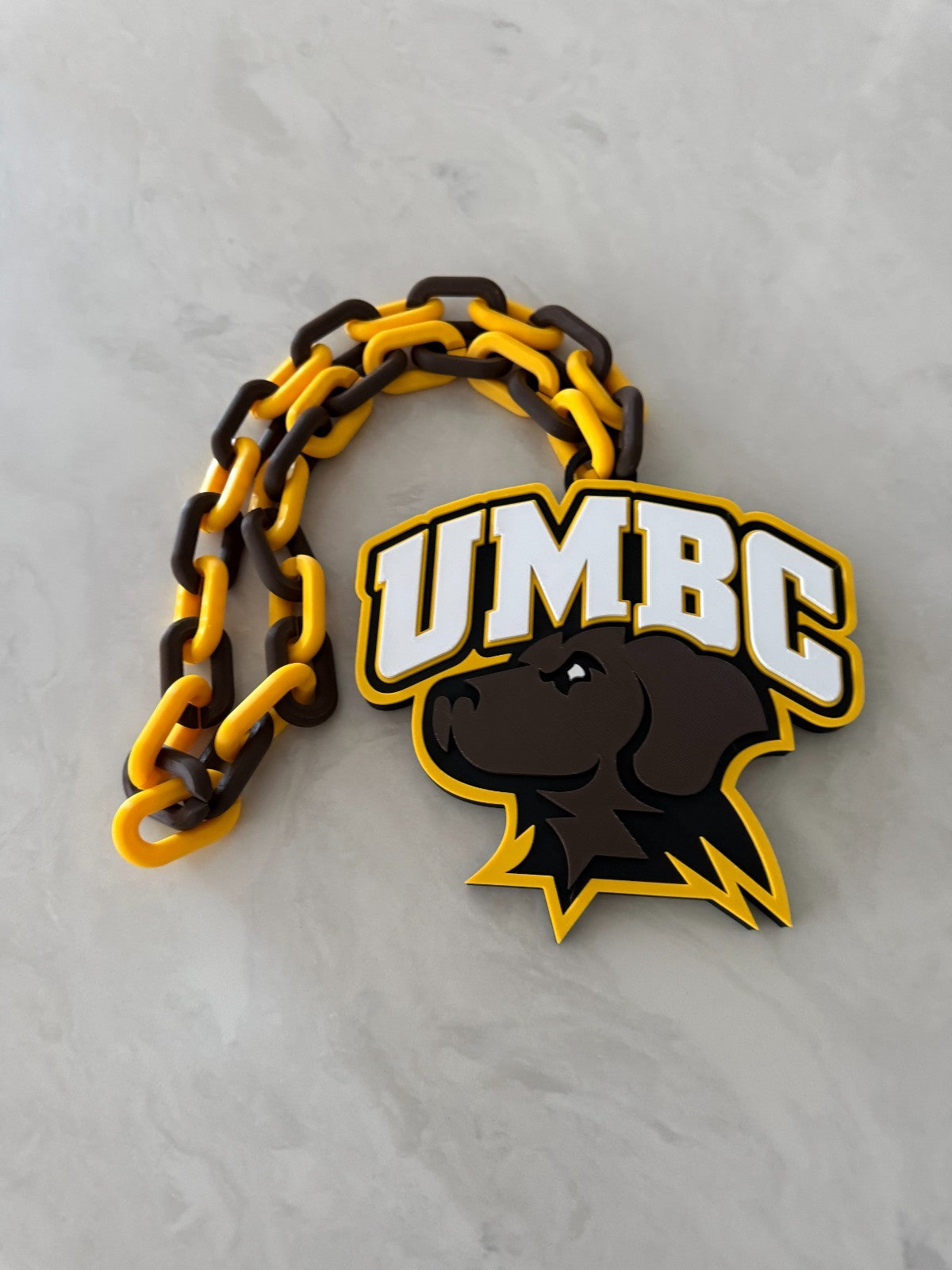 UMBC Retrievers Oversized Necklace, Hype Chain Logo Necklace 3D Printed Handmade