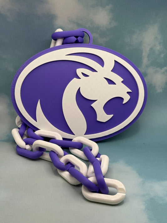 UNA Lions Oversized Necklace Hype Chain NCAA Fan Big Logo Purple Gold