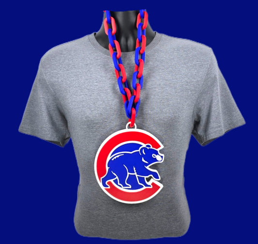 Chicago Cubs Fan Chain MLB Big Logo Alternate Oversized Rally Necklace Baseball