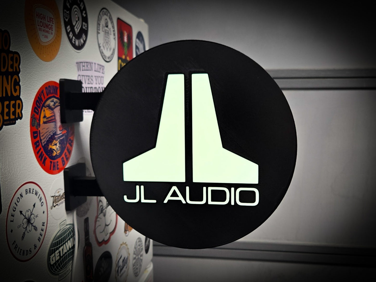 JL AUDIO 12 Inch Light Box LED Sign 3D Printed Wall Decor Man Cave Garage