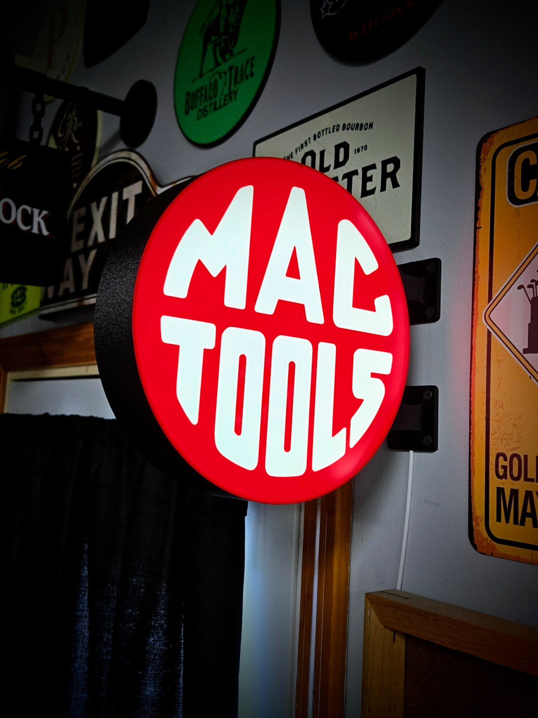 MAC TOOLS 12 Inch Light Box LED Sign 3D Printed Wall Decor Man Cave Garage
