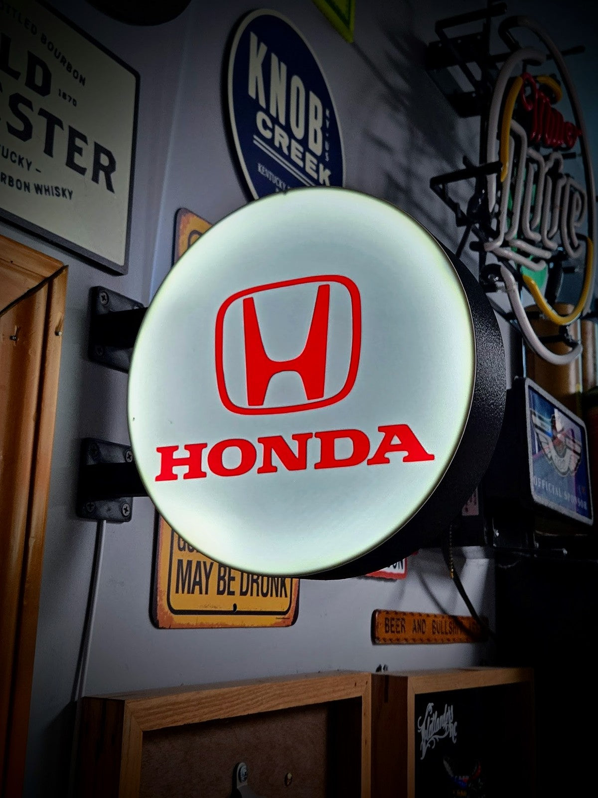 HONDA AUTO 12 Inch Light Box LED Sign 3D Printed Wall Decor Man Cave Garage