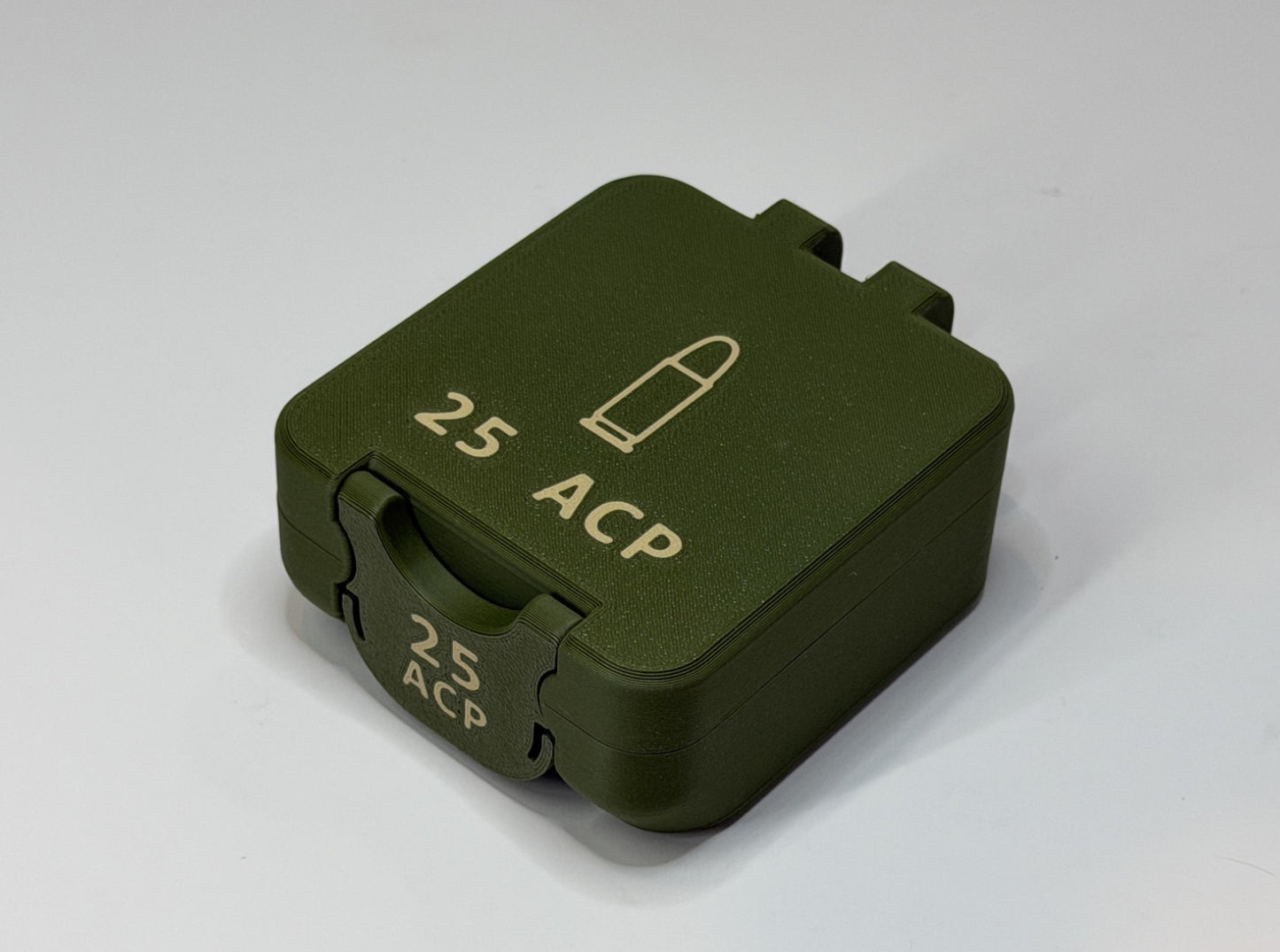 25 ACP Ammo Box – 25 Rounds - Snap Close Storage Box | Fully Customizable