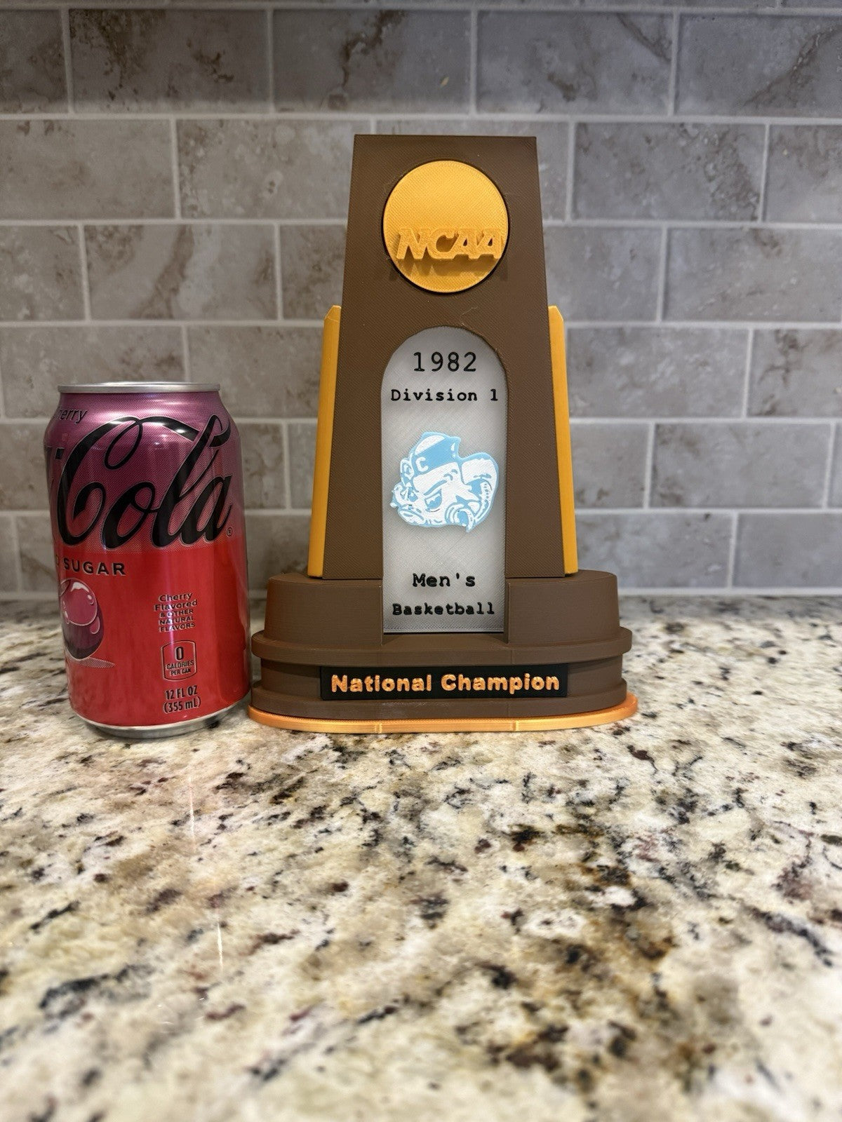 North Carolina Tar heels 1982 national champion trophy 3d printed  basketball