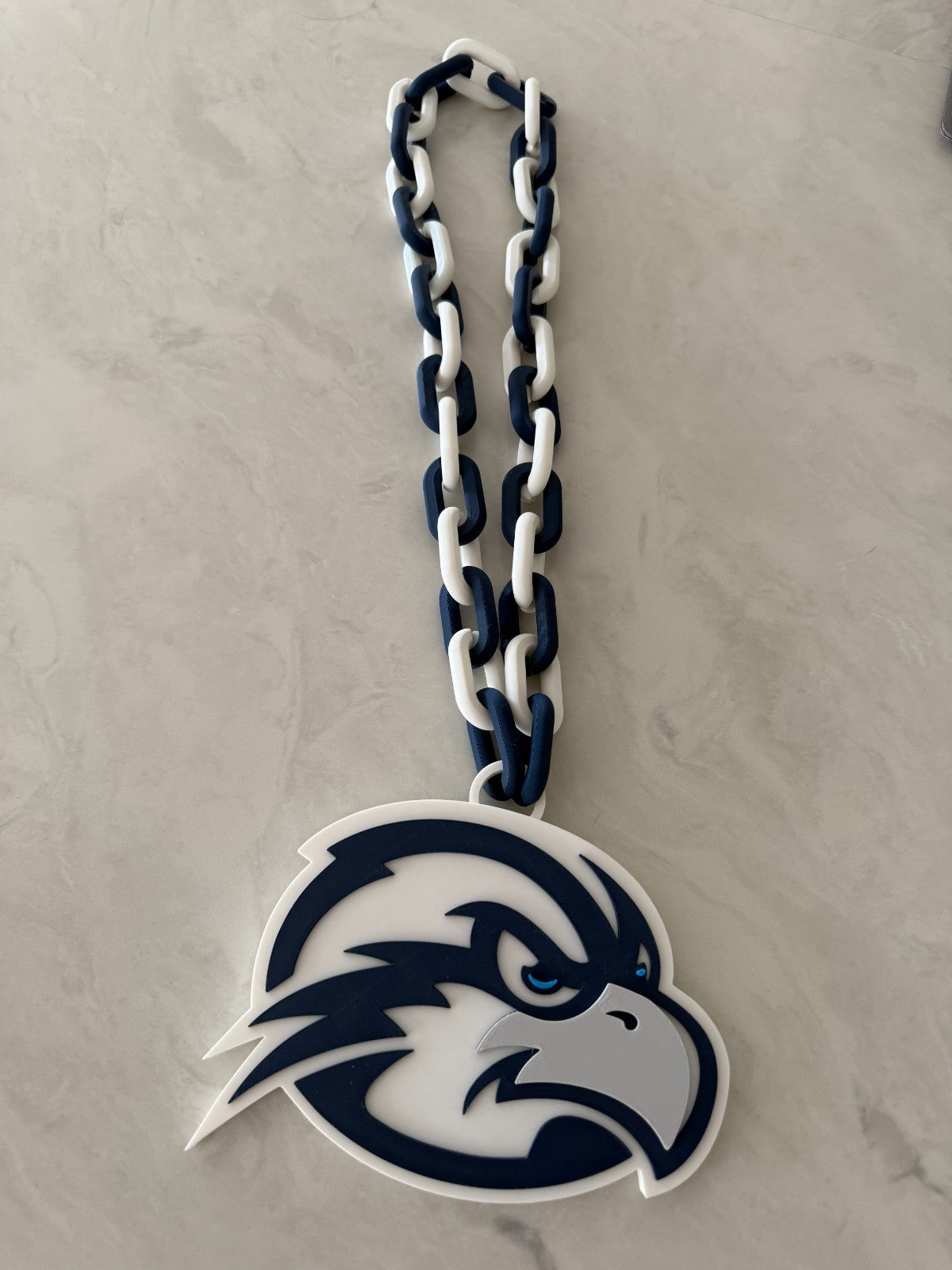 UNF Ospreys Oversized Necklace Hype Chain NCAA Fan Big Logo Blue Grey
