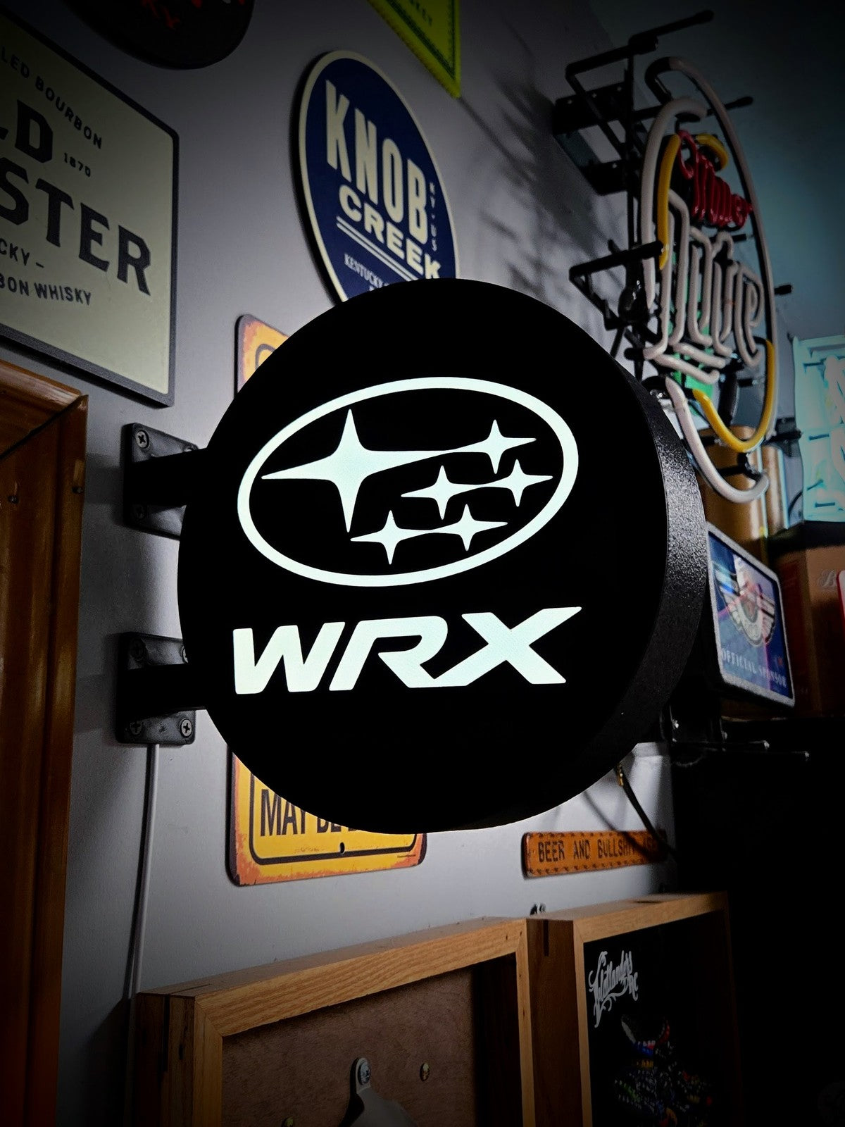 SUBARU WRX 12 Inch Light Box LED Sign 3D Printed Wall Decor Man Cave Garage