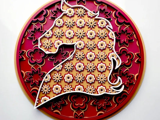 Year of the Horse Wall Art Or Display 3D printed Dimensional Mosaic