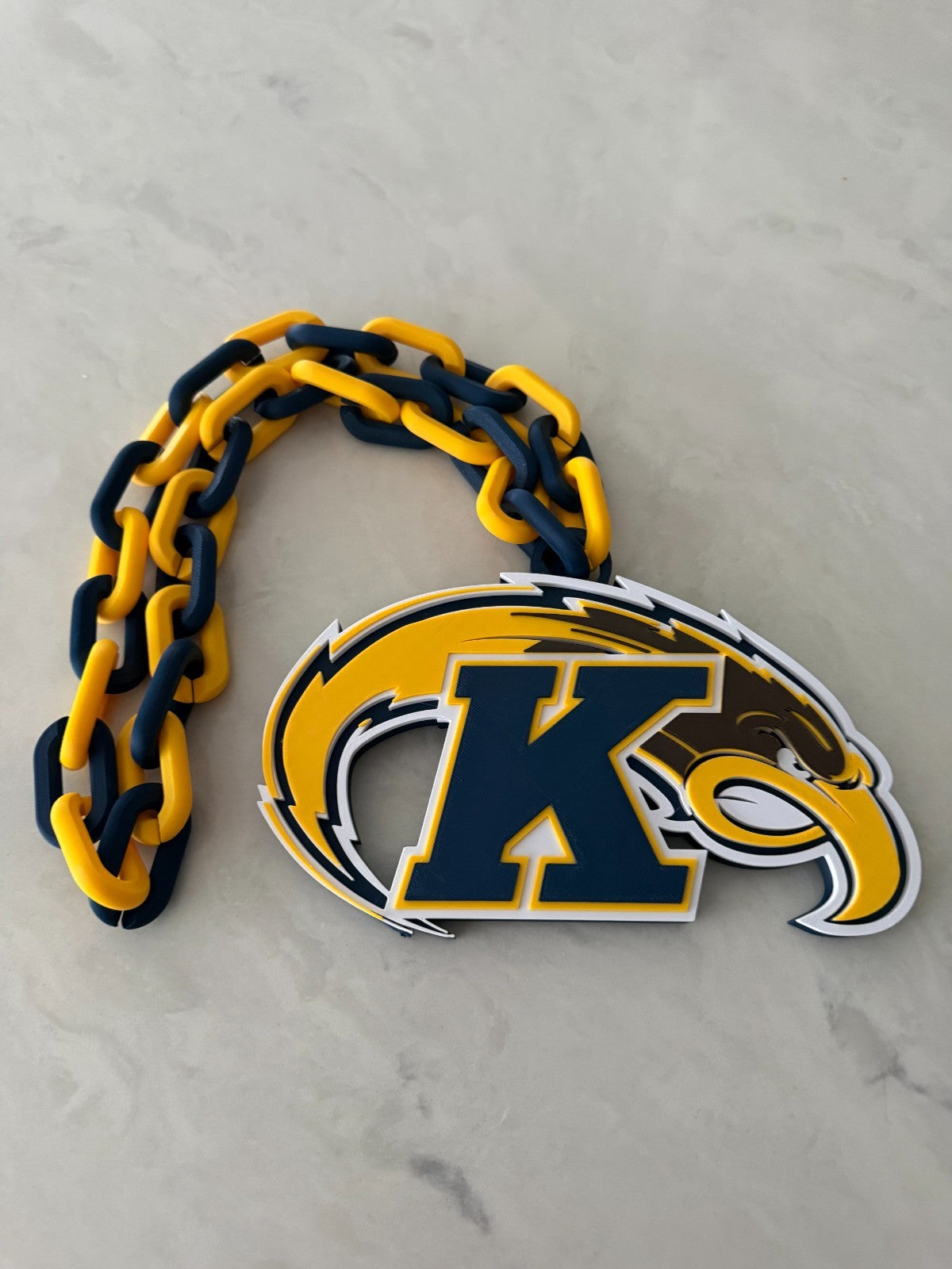 Kent State Golden Flashes Hype Logo Oversized Necklace Chain HandMade 3D Printed