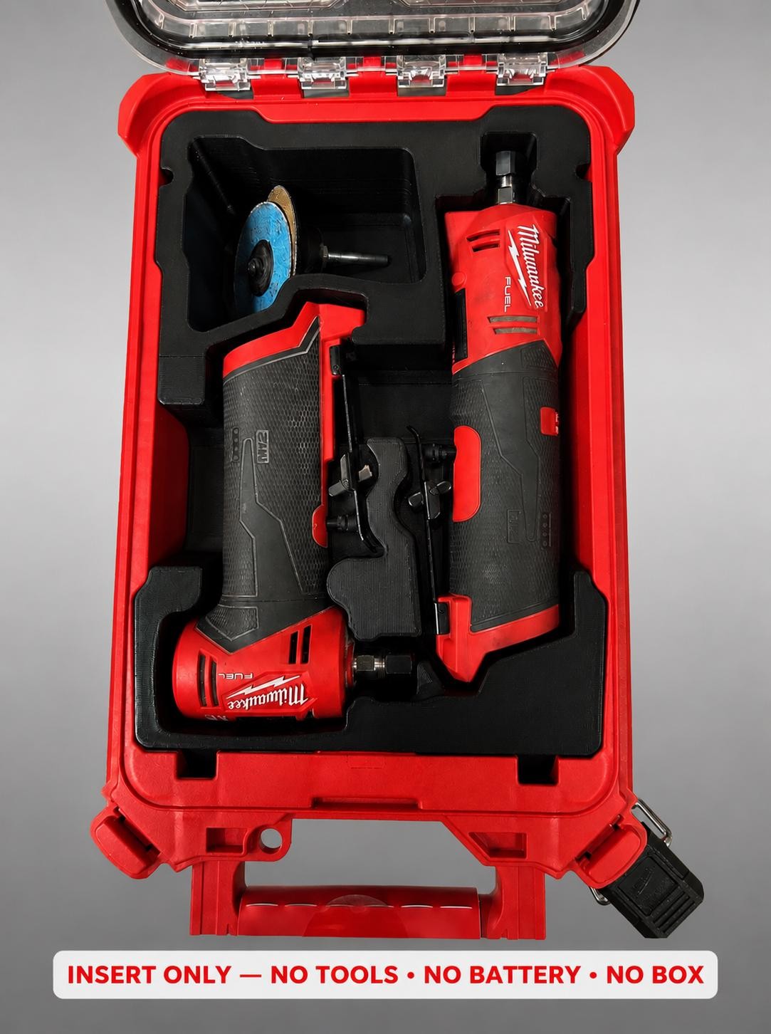 Milwaukee Packout Insert for M12 Right Angle + Straight Die Grinder