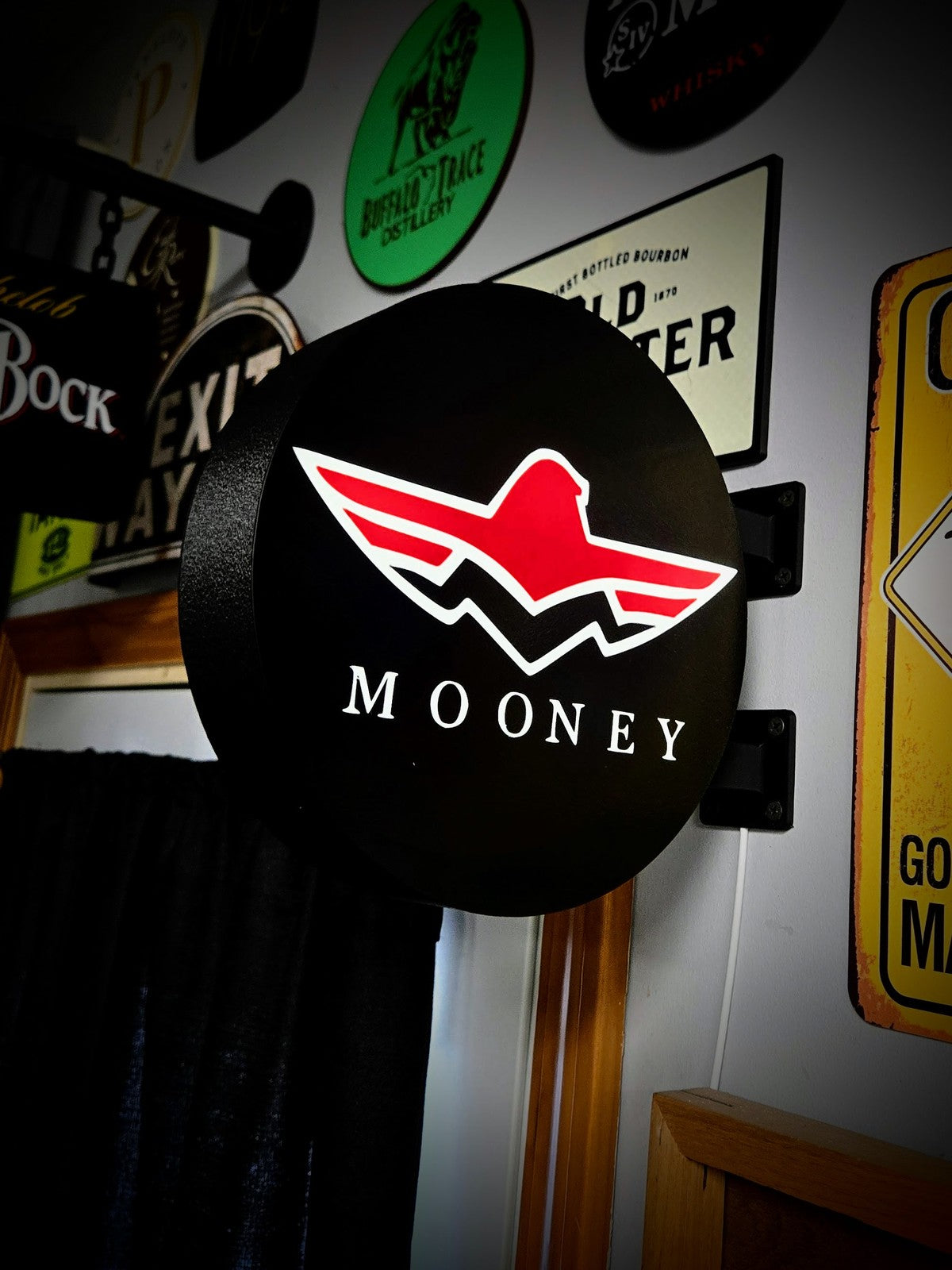 MOONEY AIRCRAFT 12 Inch Light Box LED Sign 3D Printed Wall Decor Man Cave Garage