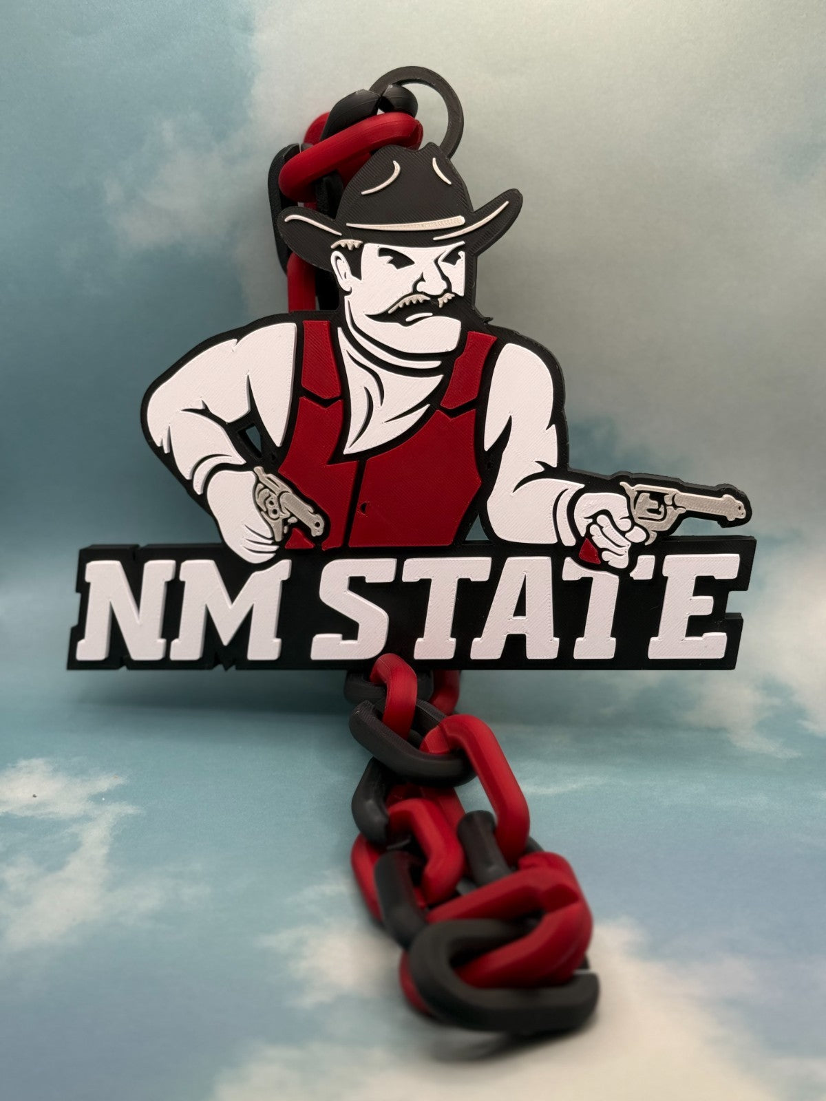 New Mexico State Aggies Logo Oversized Necklace, Pendant Chain