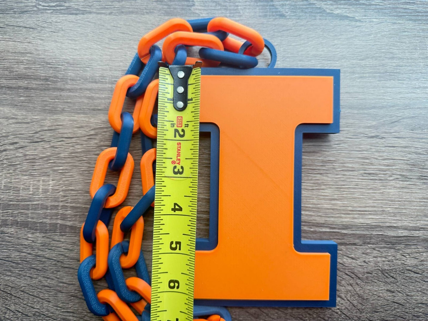Illinois Fighting Illini Oversized Necklace, Hype Chain [Made To Order]