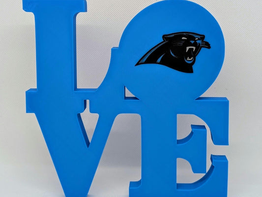 Carolina Panthers Love Park Sign - LOVE Statue 3D Printed Wall Sign