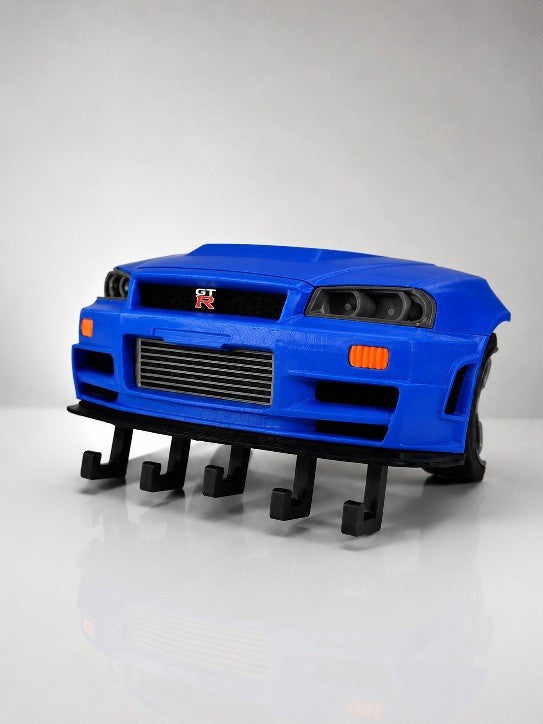 3D Printed Nissan Skyline GT-R R34 Wall Mount Key Holder Organizer