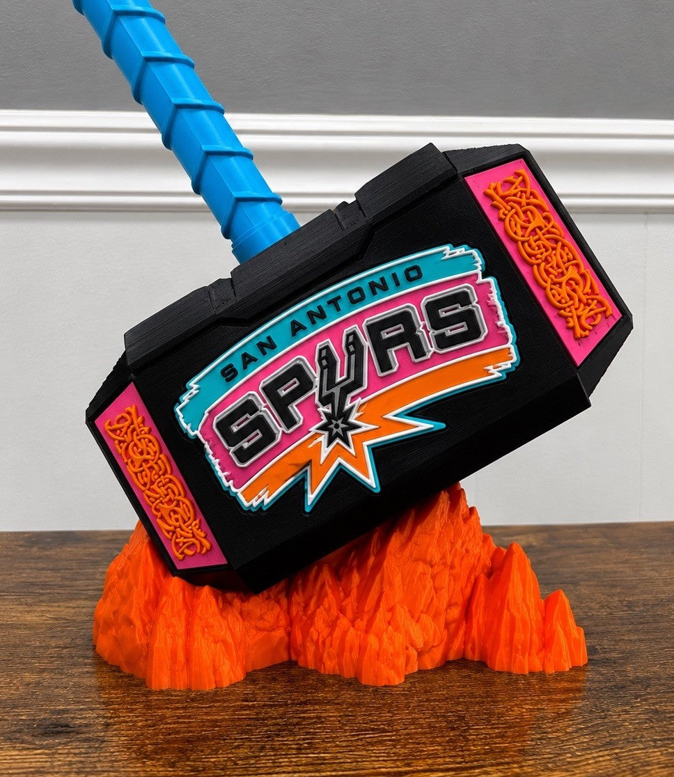 San Antonio Spurs Fiesta Thor Hammer & Rock NBA Unique Fan Gifts Man Cave Office