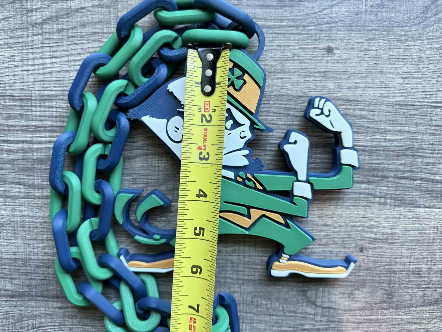 Notre Dame Fighting Irish Logo Oversized Necklace, Pendant Chain [Made To Order]