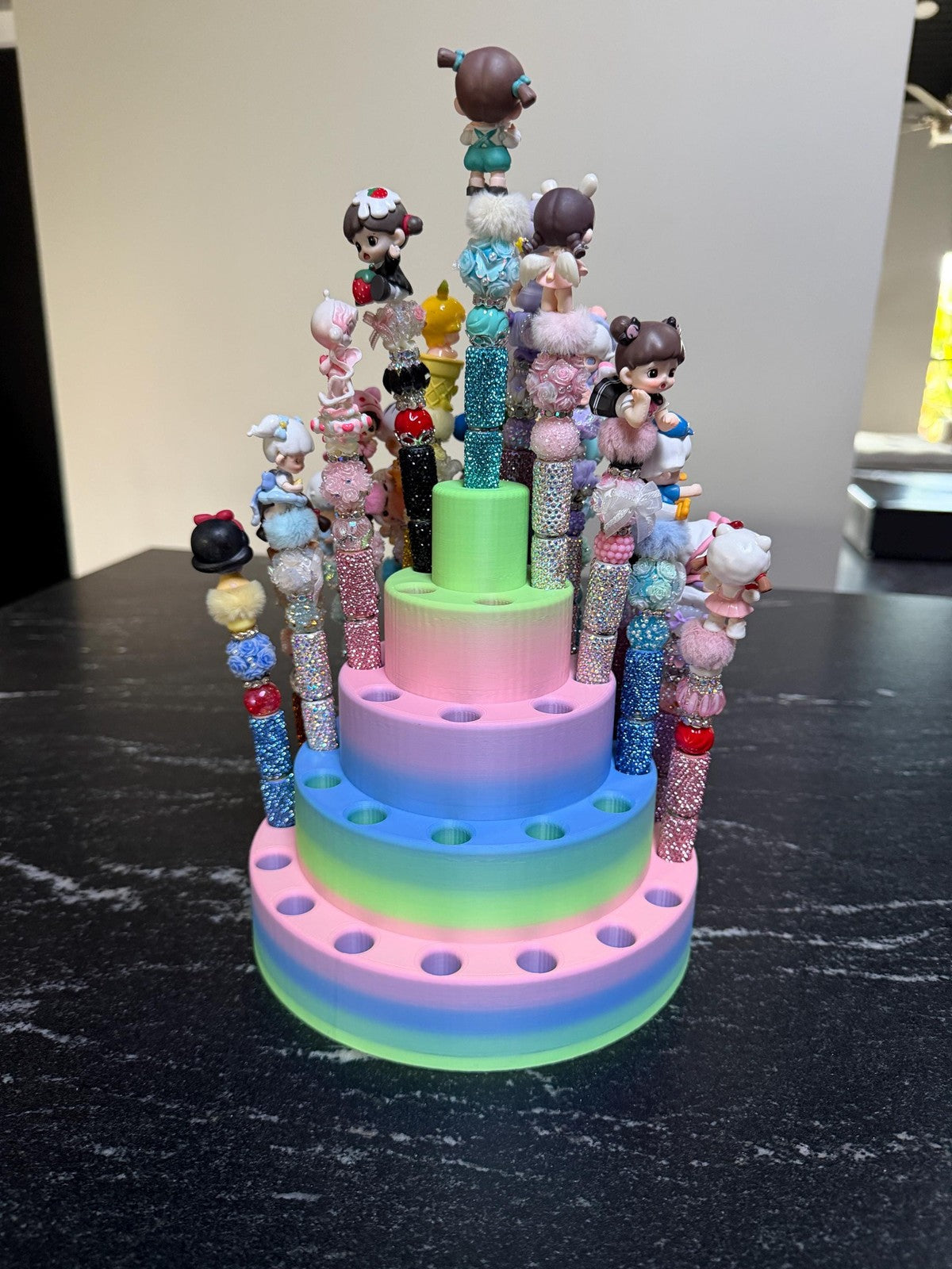3D Printed Cake Pen Display Stand | Beadable Pen Holder Organizer