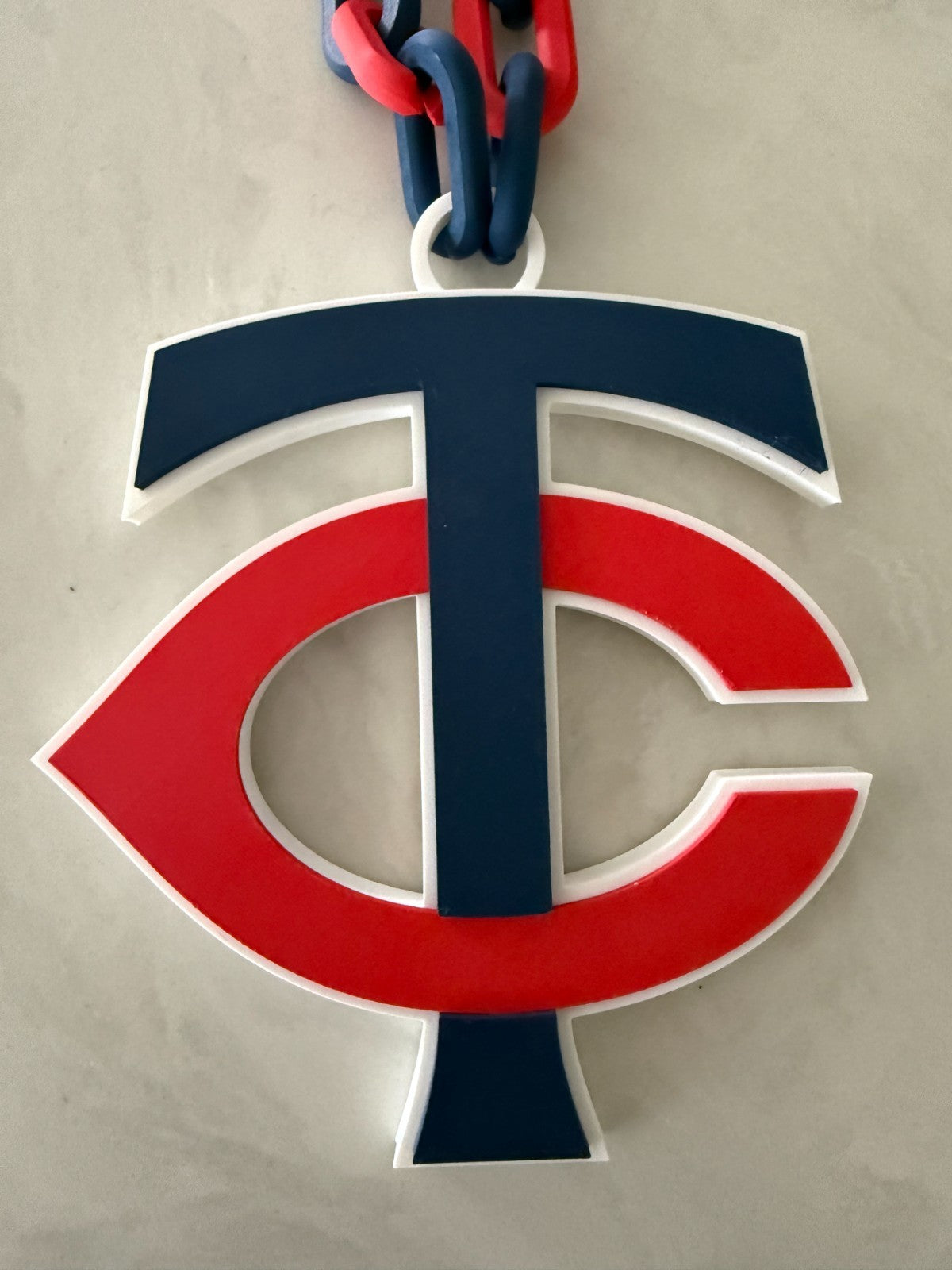 Minnesota Twins Oversized Turnover Chain Necklace, Pendant HandMade 3D Printed