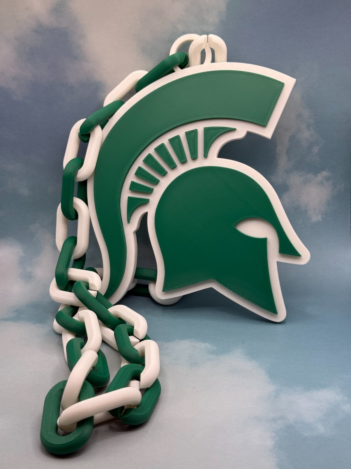 Michigan State Spartans Logo Oversized Necklace, Pendant Chain Handmade