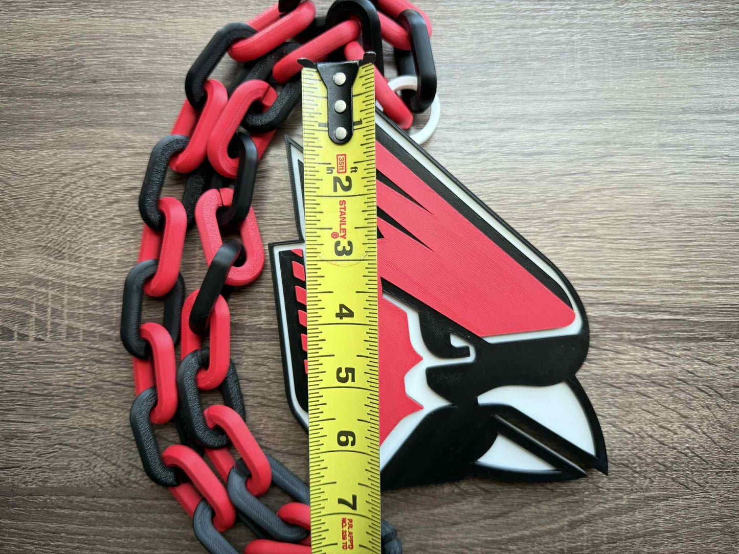 Ball State Cardinals Logo Oversized Necklace, Pendant Chain
