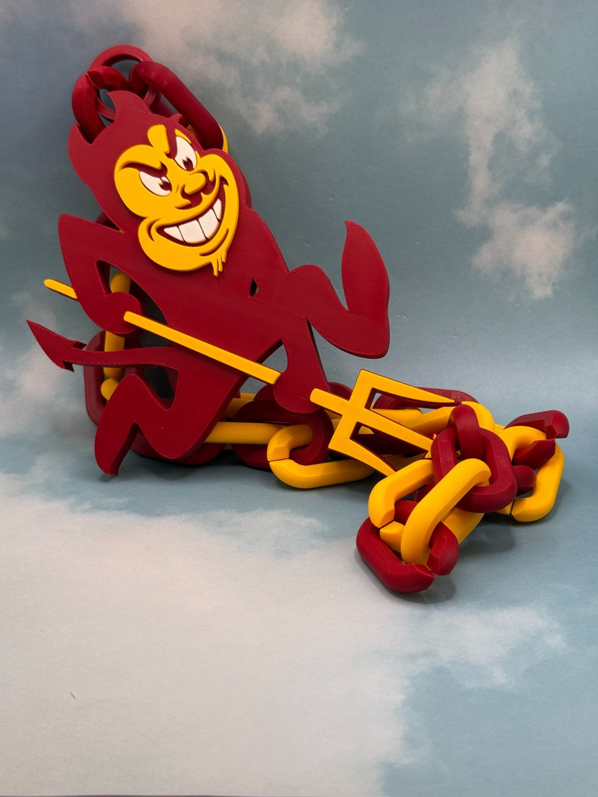 Arizona State Sun Devils Fan Oversized Necklace Pendant & Chain "Fear The Fork"