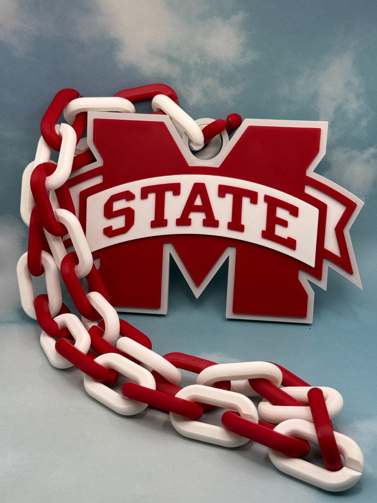 Mississippi State Bulldogs Logo Oversized Necklace, Pendant Chain