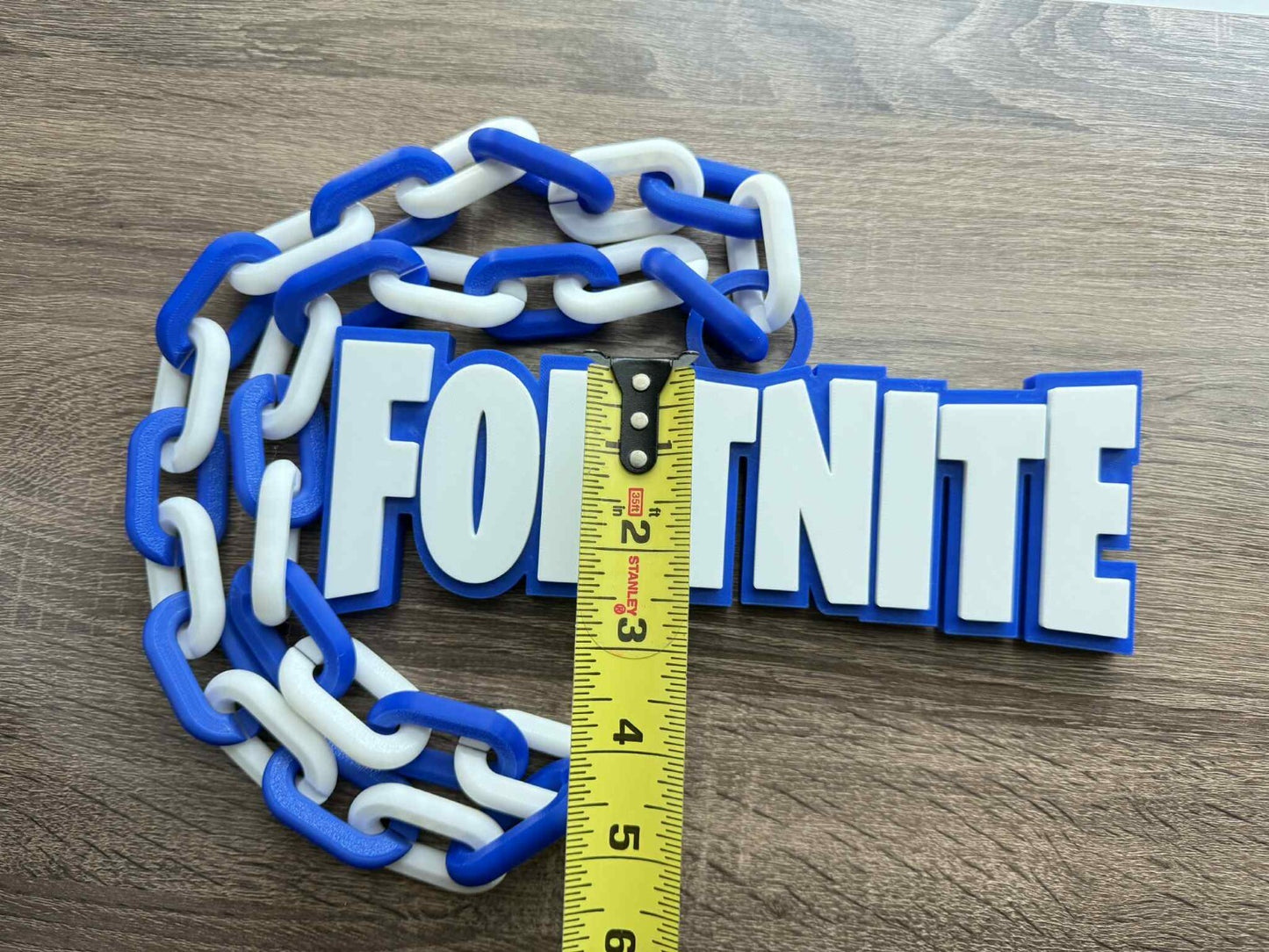 Fortnite Logo Blue Oversized Necklace, Pendant Chain, Party Chain FORTNITE