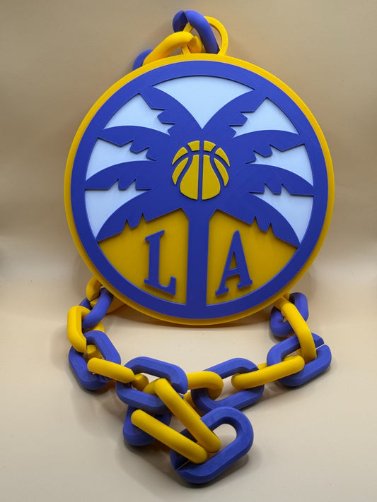 Los Angeles Sparks Oversized Necklace Hype Turnover Chain WNBA HandMade 3D Print