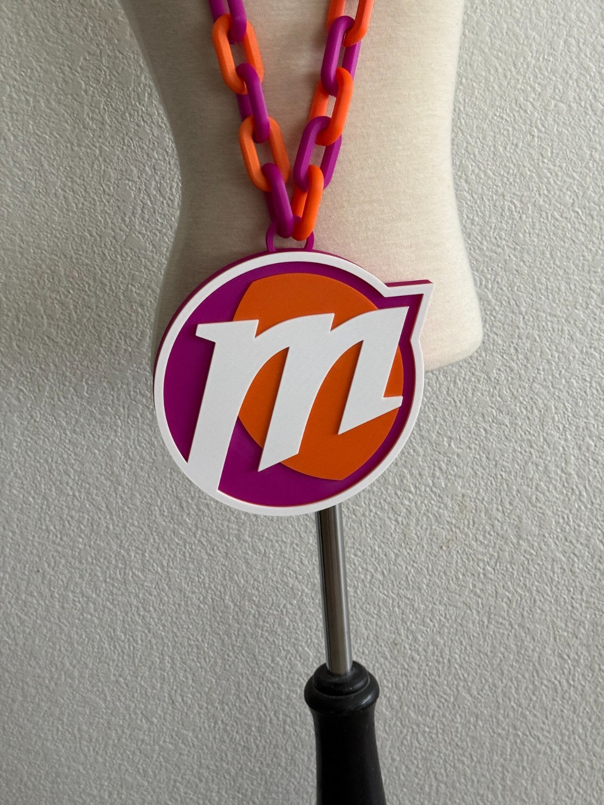Phoenix Mercury Oversized Necklace, Hype Chain WNBA Handmade 3D Printed