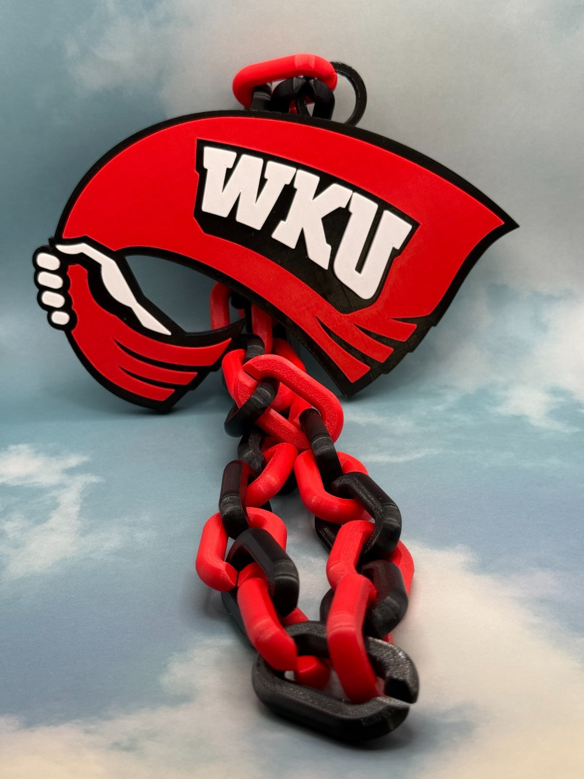 Western Kentucky Hilltoppers Logo Oversized Necklace, Pendant Chain