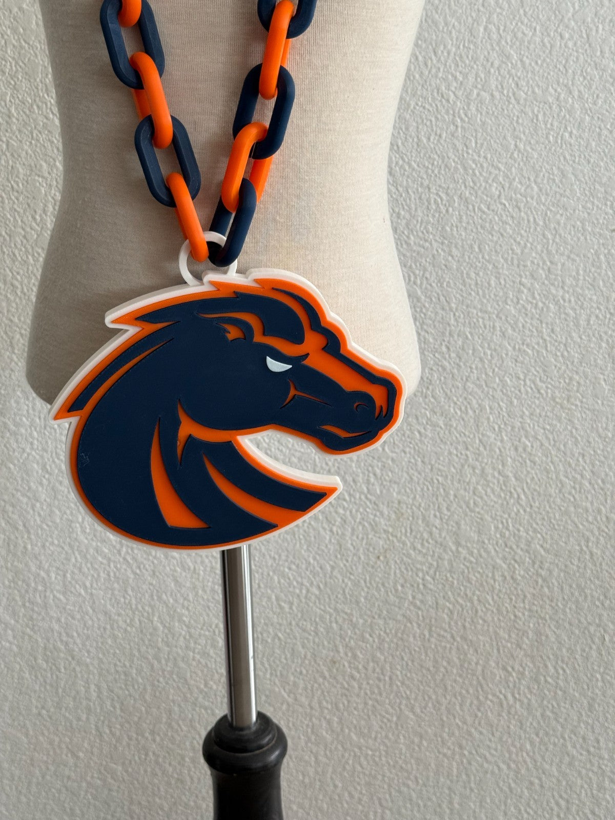 Boise State Broncos Logo Oversized Necklace Pendant Chain Handmade 3D Printed