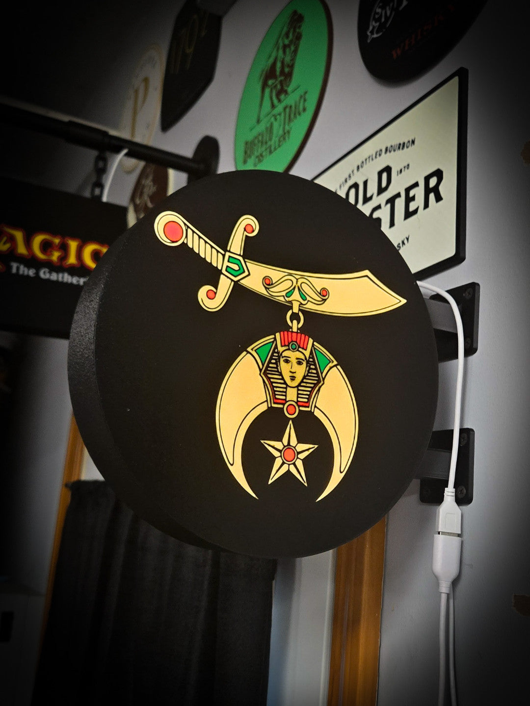 SHRINERS 12 Inch Light Box LED Sign 3D Printed Wall Decor Man Cave Garage