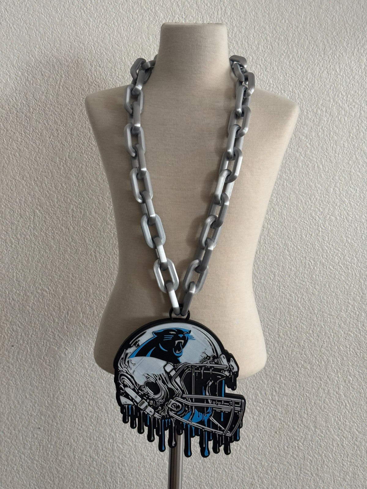Carolina Panthers Helmet Drip Hype Chain Handmade 3D Printed