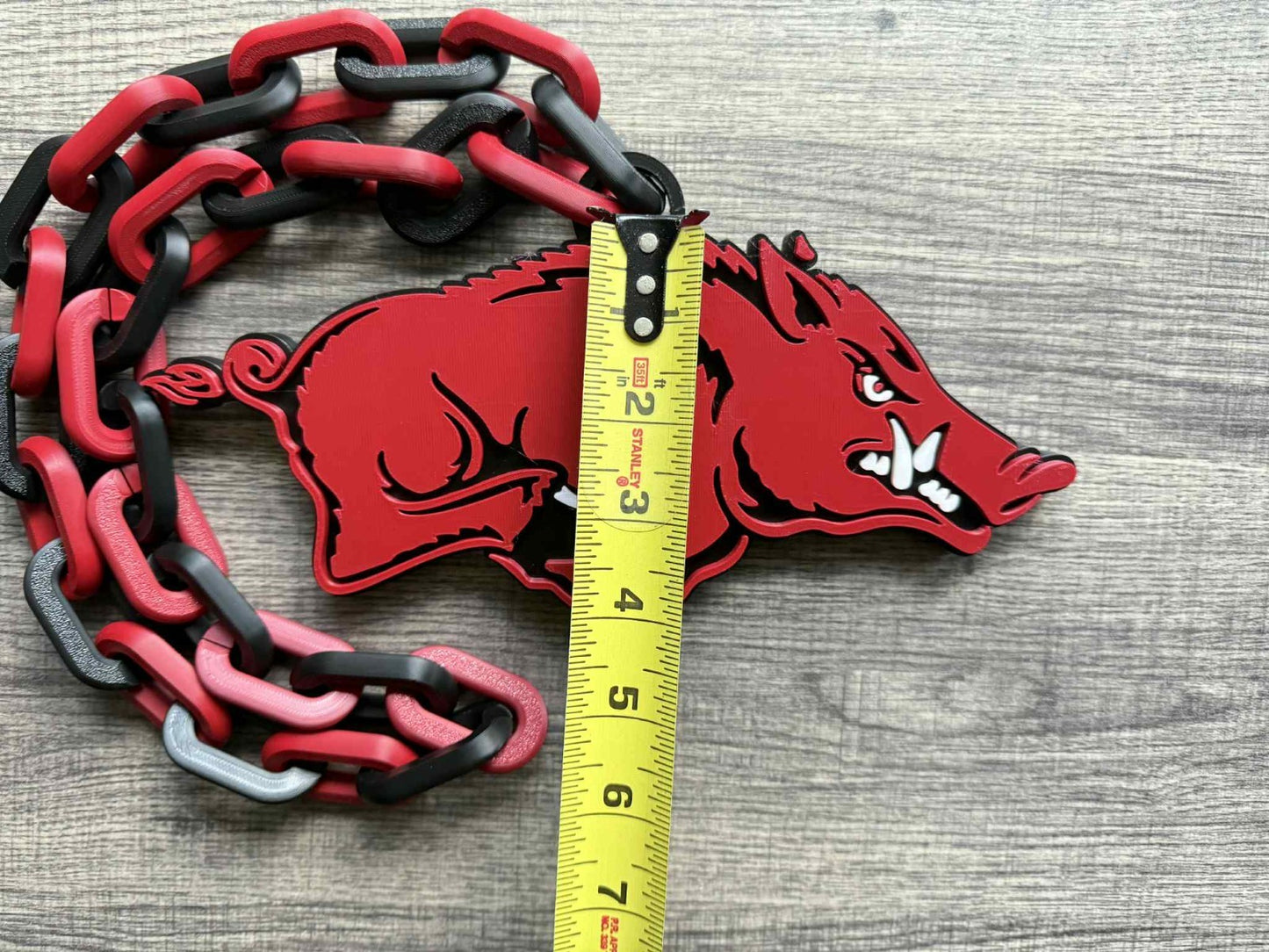 Arkansas Razorbacks Logo Oversized Necklace, Hype Chain [Made To Order]