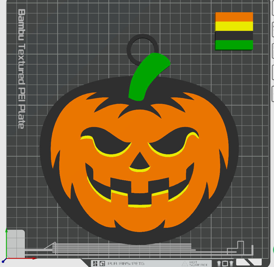 Halloween Pumpkin 3D printed Hype Chain with 26 Links Per Chain
