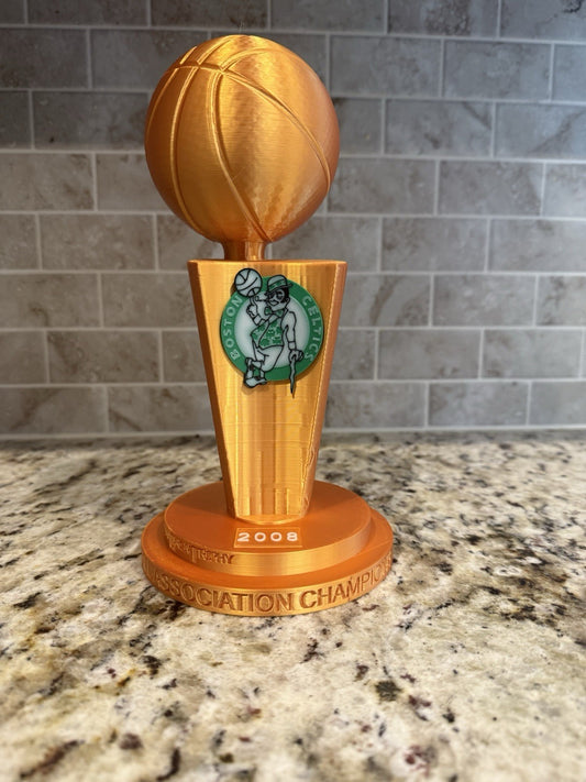2008 Boston Celtics NBA CHAMPIONS TROPHY gold pla Larry O'Brien 10 inches