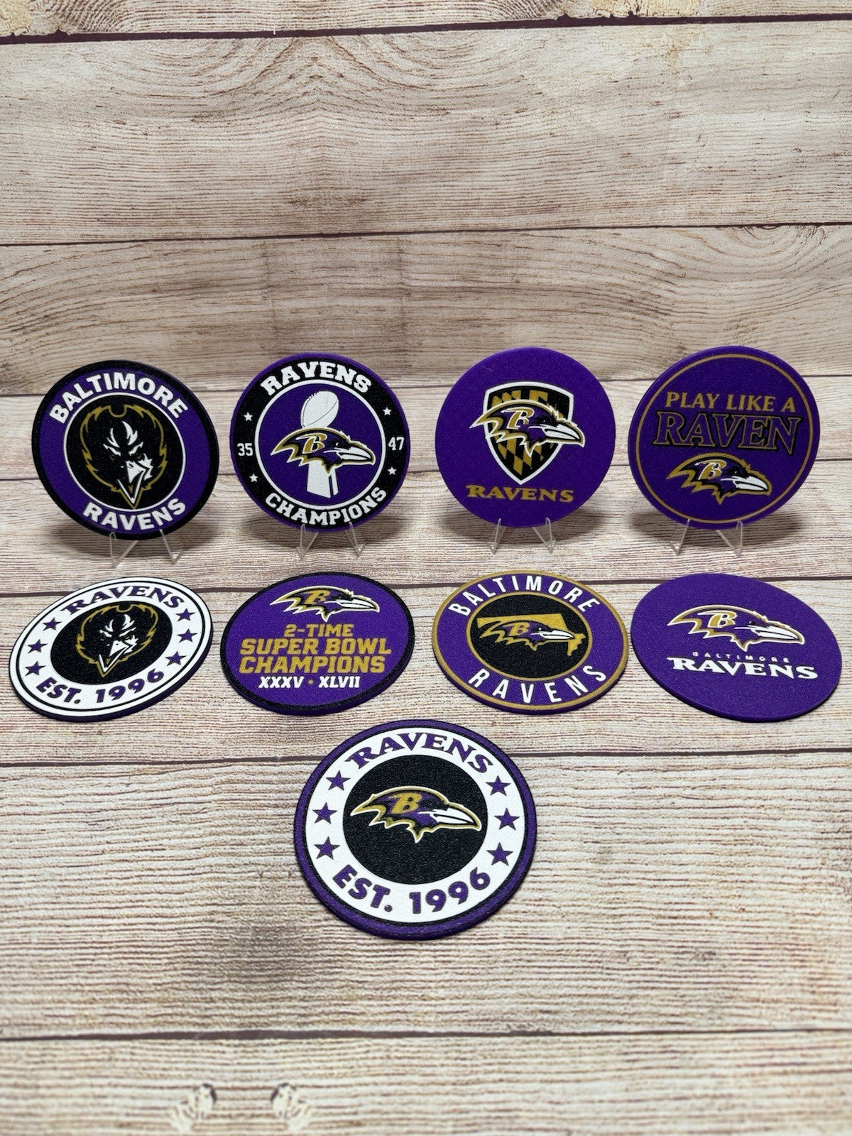 Baltimore Ravens Custom Drink Coasters Set Of 4 With Holder