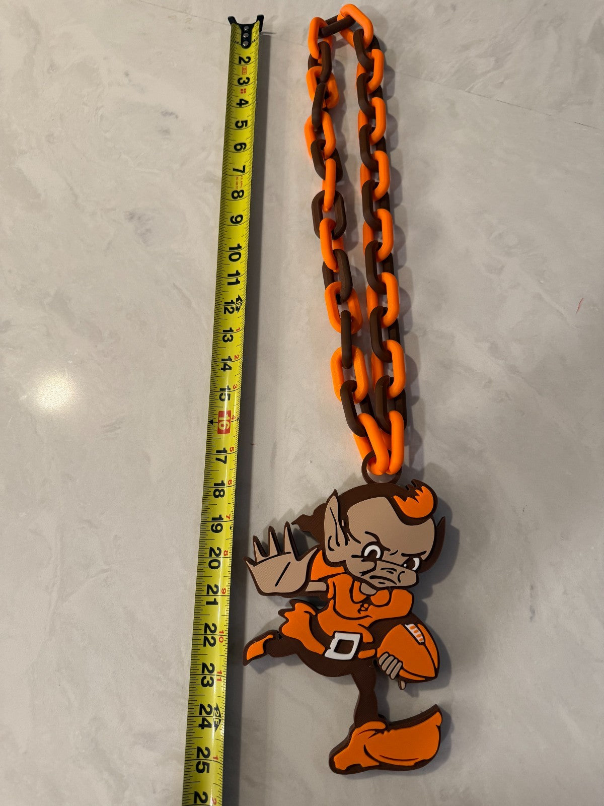 Cleveland Browns Brownie Oversized Necklace Fan Hype Chain Handmade
